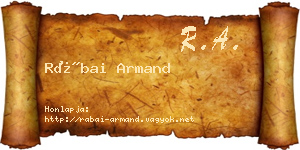 Rábai Armand névjegykártya